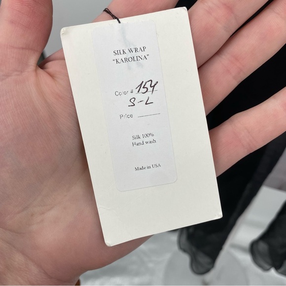 Lena Moro Silk Wrap‎ Cover Up Top Women’s S-L Black Karolina Sheer Whimsigoth - Picture 4 of 12